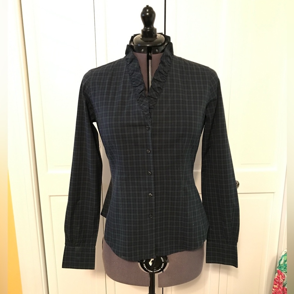 Brooks Brothers watch plaid blouse size 4. With ruffles